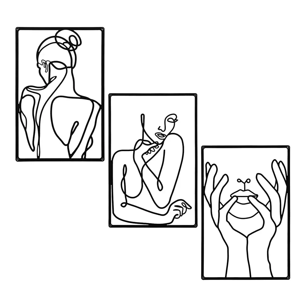 3pcs Stunning Line Drawing Dec - Interior Design Home ulasan dan harga