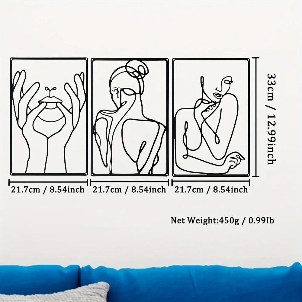 3pcs Stunning Line Drawing Dec - Interior Design Home ulasan dan harga