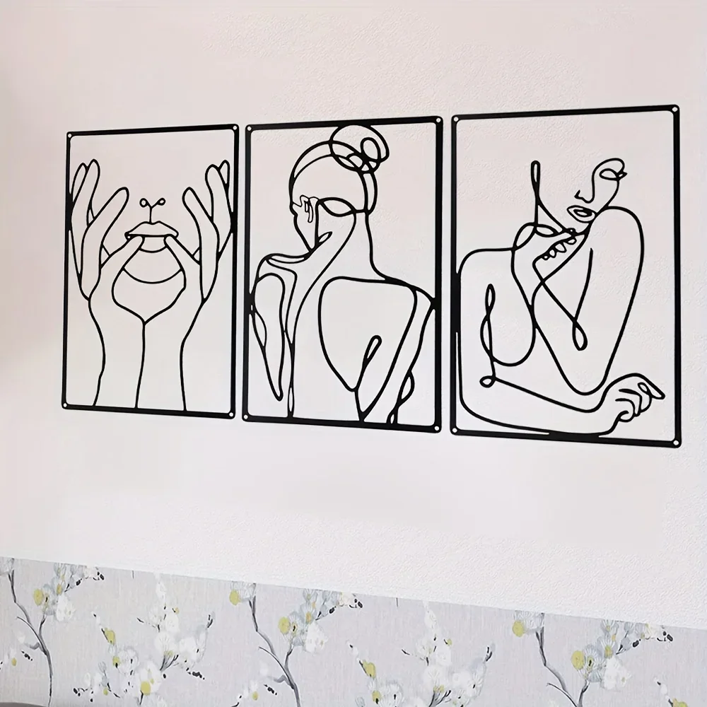 3pcs Stunning Line Drawing Dec - Interior Design Home ulasan dan harga