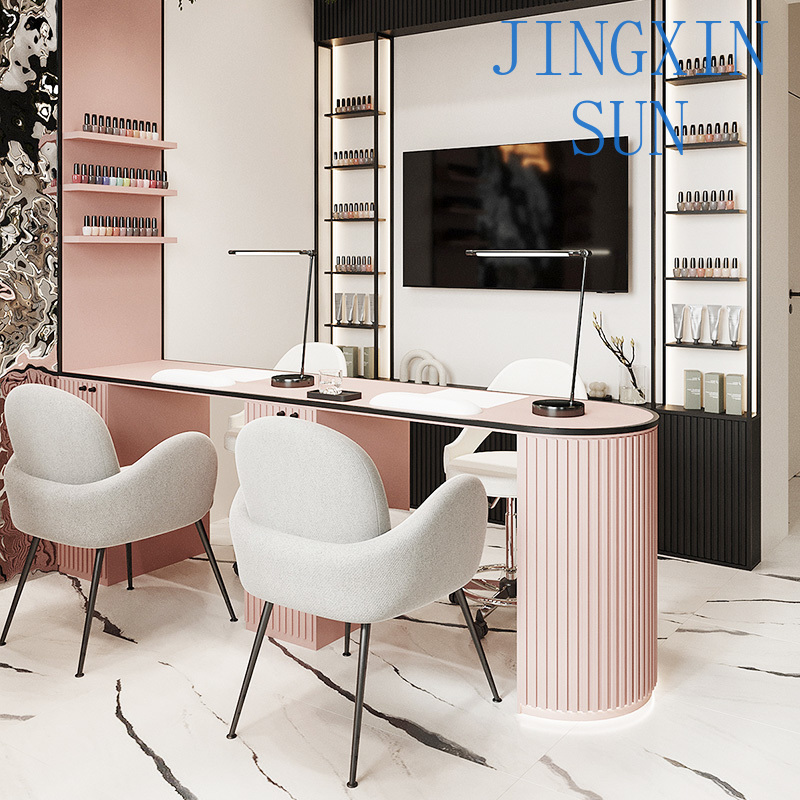 Custom Pink Beauty Salon 3D In - Interior Design Nail Salon ulasan dan harga