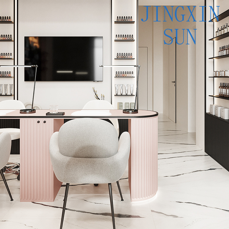 Custom Pink Beauty Salon 3D In - Interior Design Nail Salon ulasan dan harga