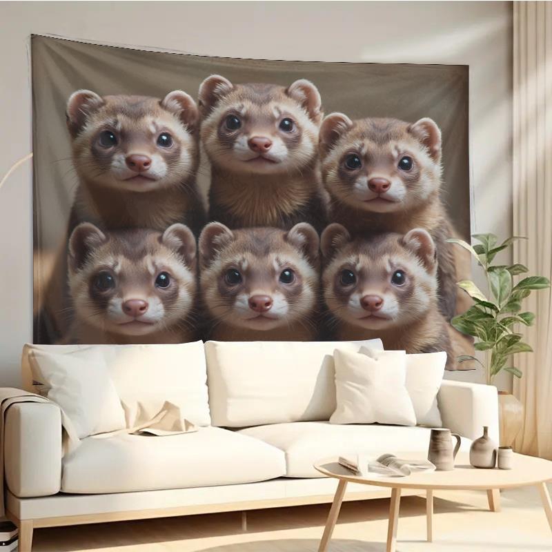 Cute Ferret Group Tapestry Wal - Interior Design Ideas ulasan dan harga