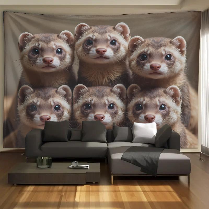 Cute Ferret Group Tapestry Wal - Interior Design Ideas ulasan dan harga