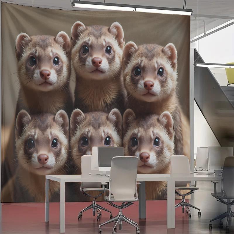 Cute Ferret Group Tapestry Wal - Interior Design Ideas ulasan dan harga