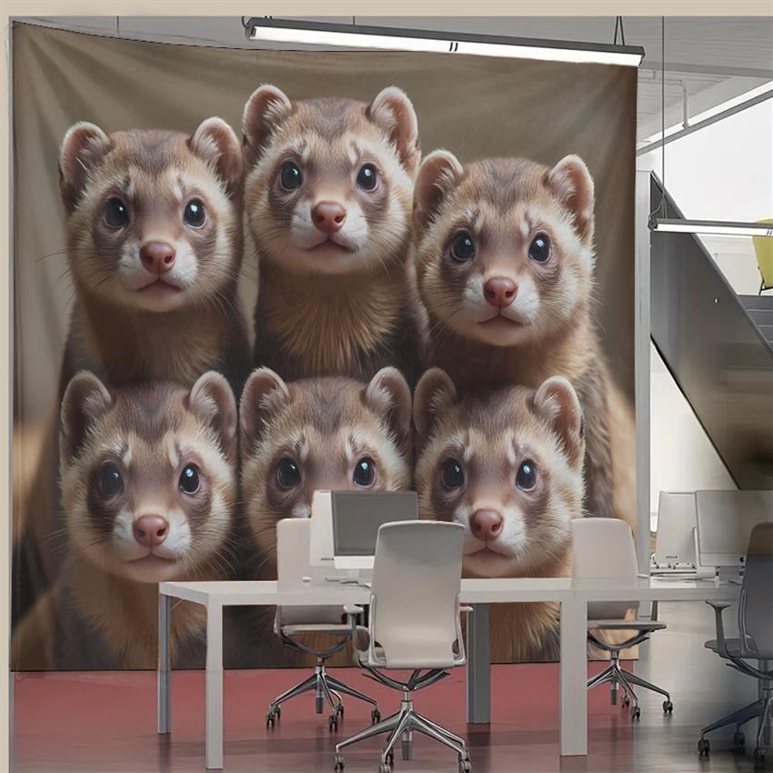 Cute Ferret Group Tapestry Wal - Interior Design Ideas ulasan dan harga
