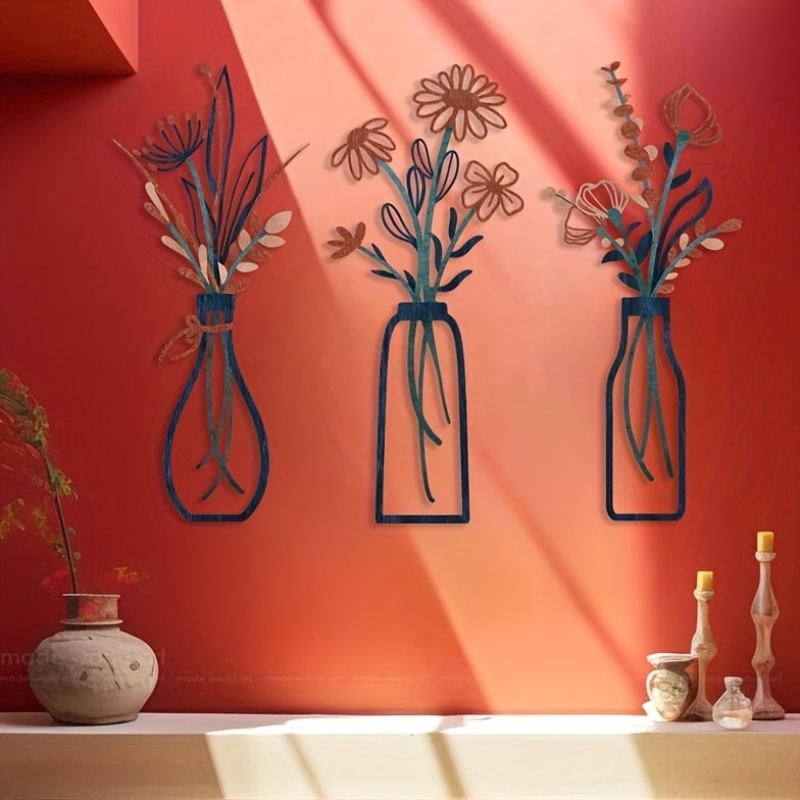 3 Large Floral Wall Art Sculpt - Interior Design Home ulasan dan harga