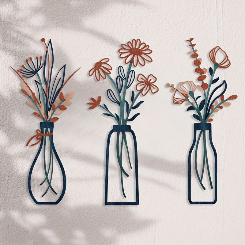 3 Large Floral Wall Art Sculpt - Interior Design Home ulasan dan harga