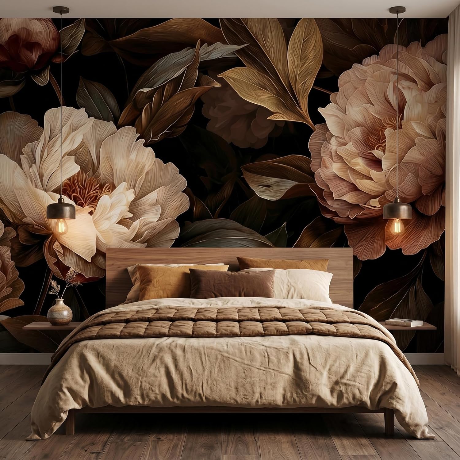 Elegant Peony Floral Tapestry  - Interior Design Home ulasan dan harga
