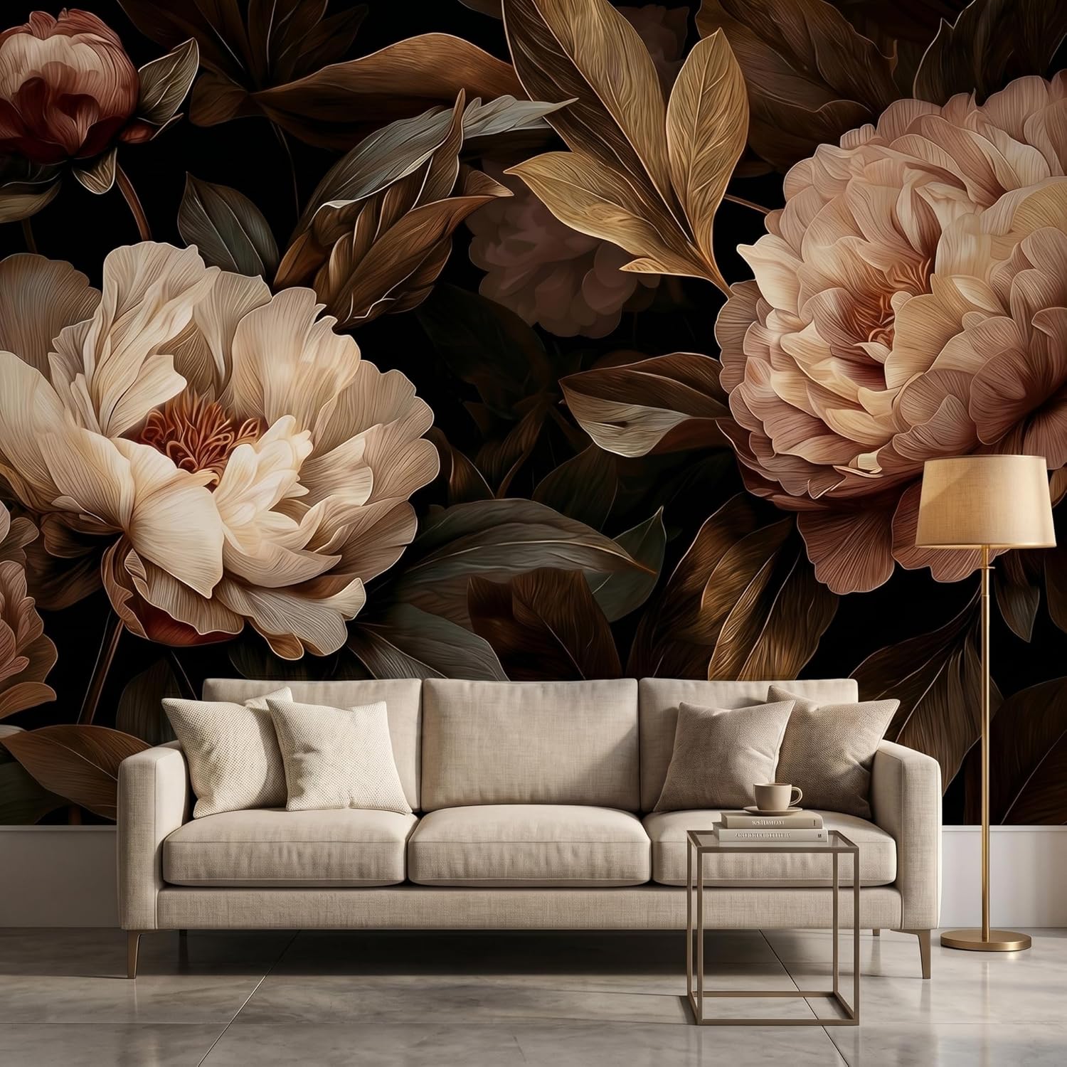 Elegant Peony Floral Tapestry  - Interior Design Home ulasan dan harga