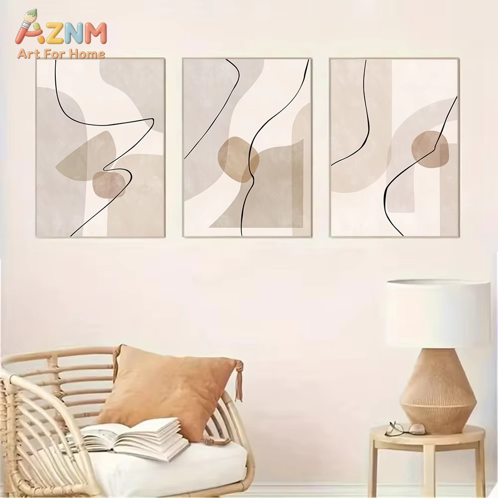 Abstract Beige Geometry Line W - Interior Design Home ulasan dan harga