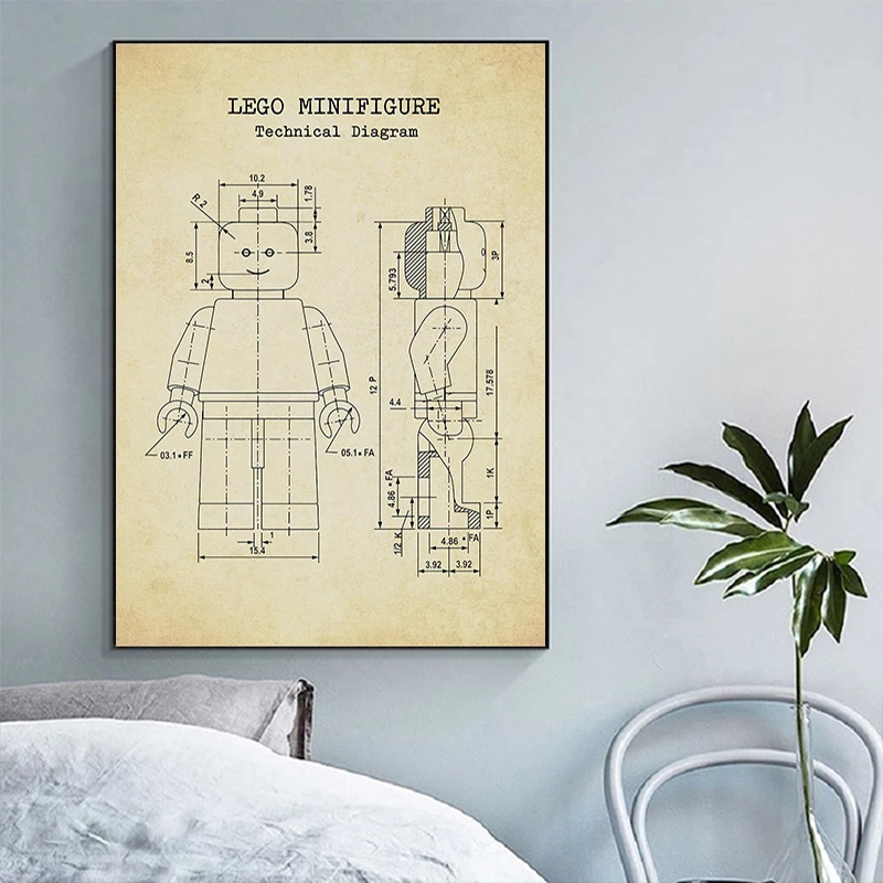 Legos Man Patent Vintage Poste - Interior Design Studio ulasan dan harga