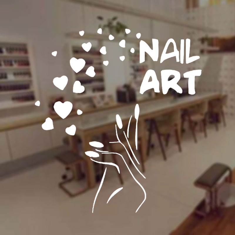 Nails Art Window Decals Love B - Interior Design Nail Salon ulasan dan harga