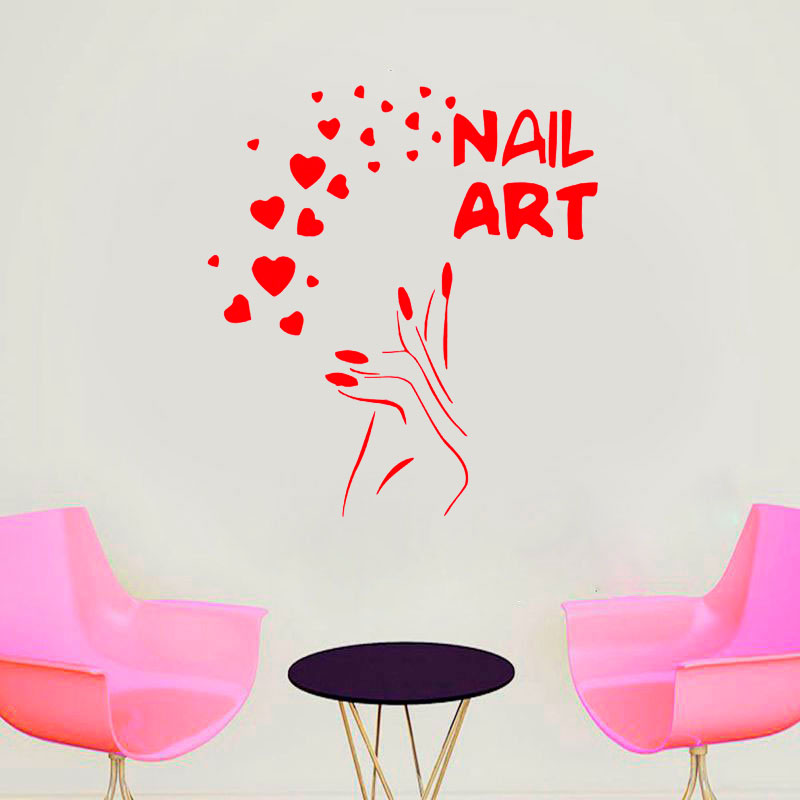 Nails Art Window Decals Love B - Interior Design Nail Salon ulasan dan harga