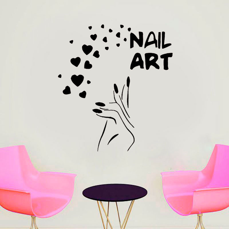 Nails Art Window Decals Love B - Interior Design Nail Salon ulasan dan harga