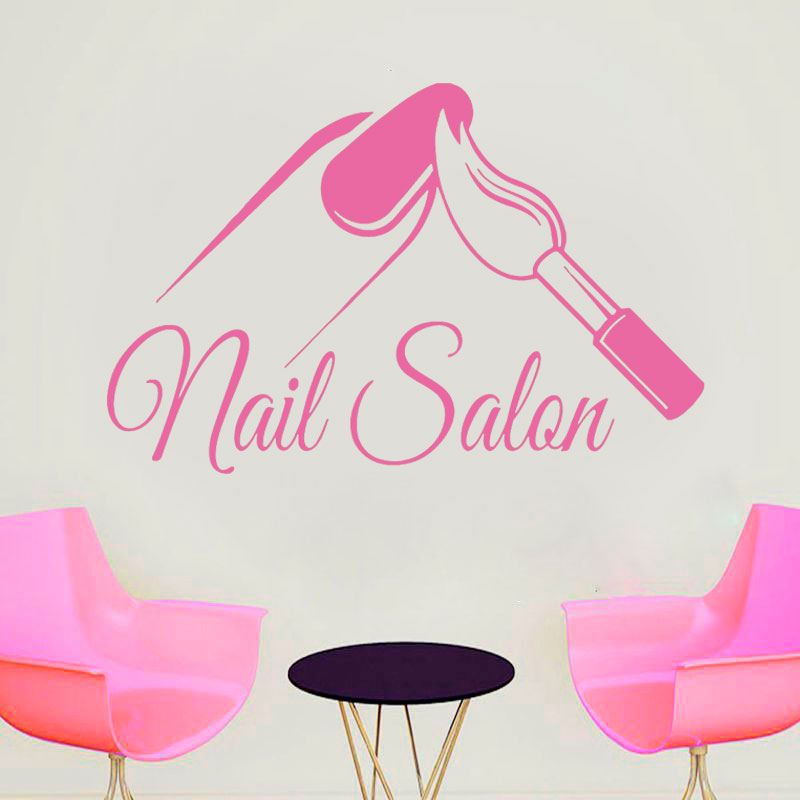 Nail Salon Shop Wall Decal Man - Interior Design Nail Salon ulasan dan harga