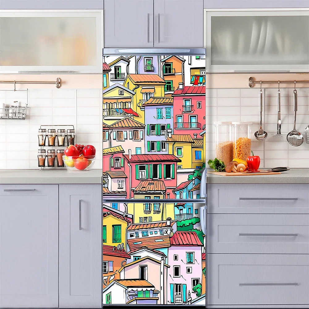 Retro Graffiti Fridge Door Mur - Interior Design Home ulasan dan harga
