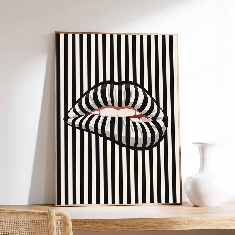 Simple and Abstract Striped Li - Interior Design Home ulasan dan harga