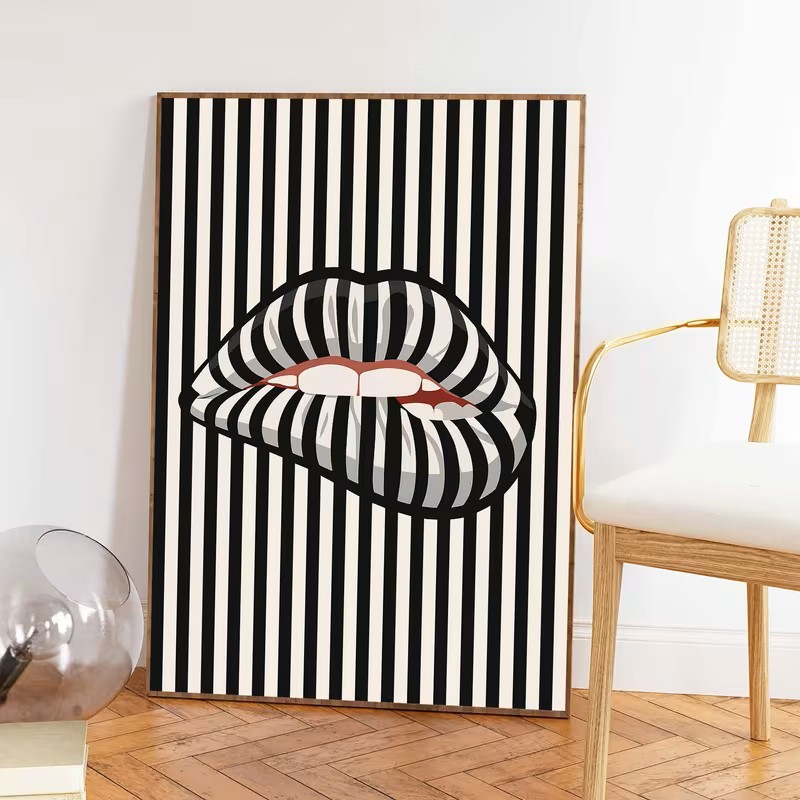 Simple and Abstract Striped Li - Interior Design Home ulasan dan harga