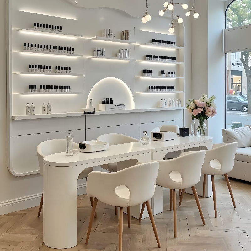 MS Display Beige Cream White C - Interior Design Nail Salon ulasan dan harga
