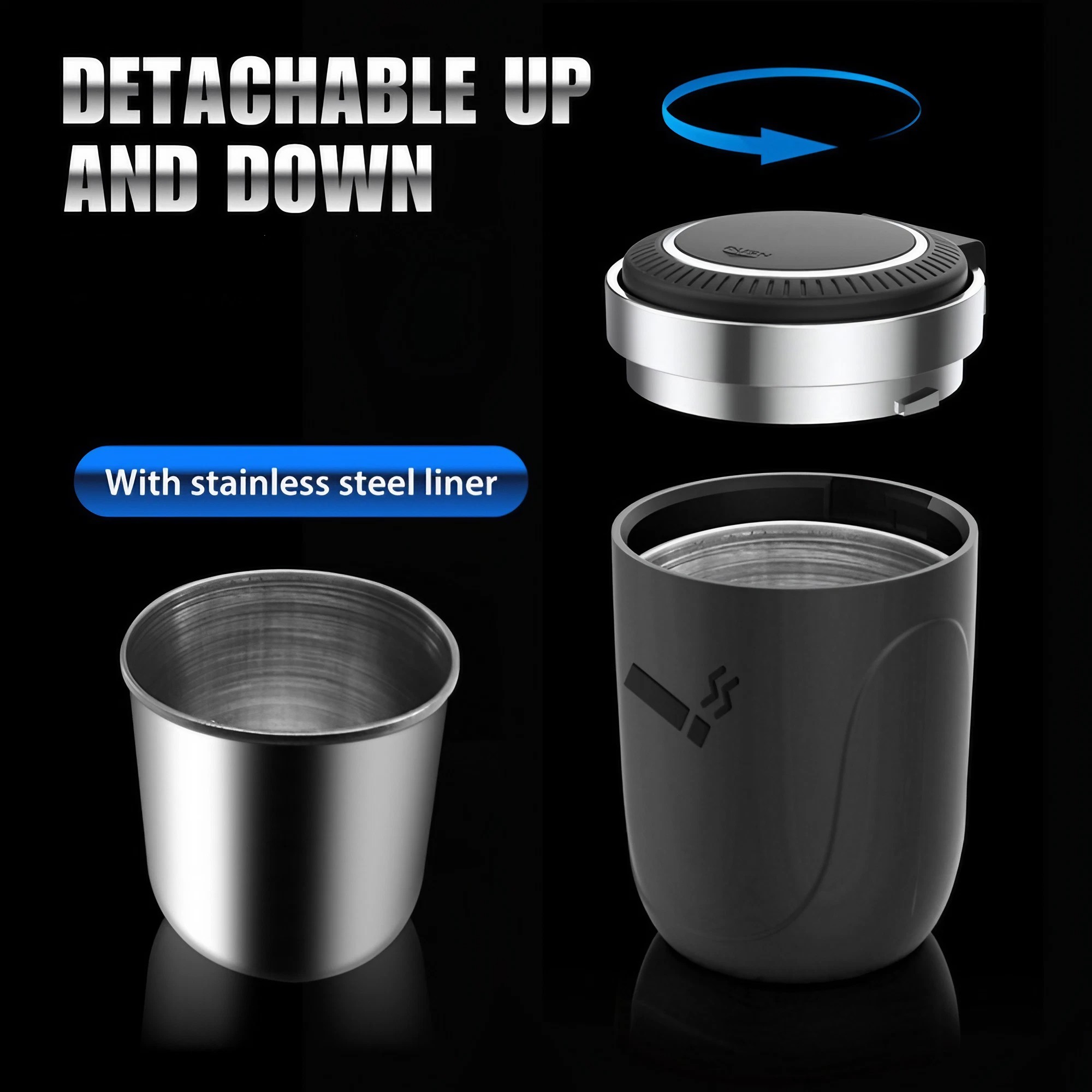 Car Ashtray With Led Light Smo - Interior Design Elements ulasan dan harga
