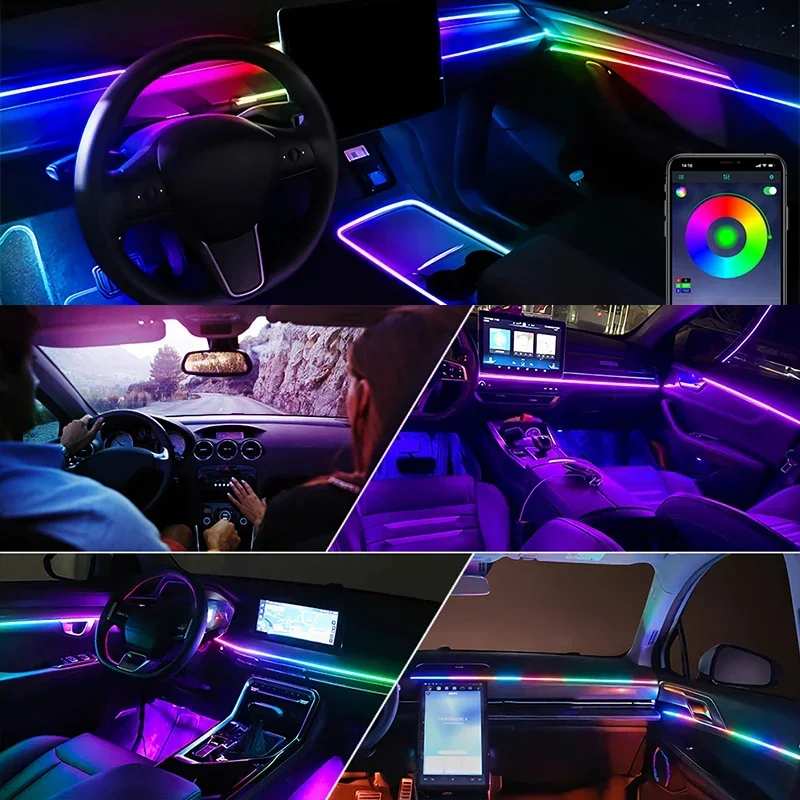 6 in 1 Exclusive Car LED Inter - Interior Design Elements ulasan dan harga